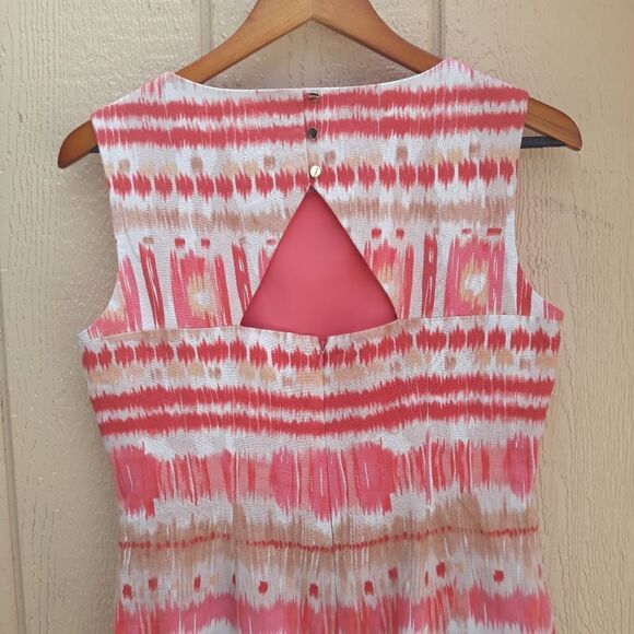 Tahari Dress Linen Sheath Aztec Hieroglyphic - Picture 6 of 8